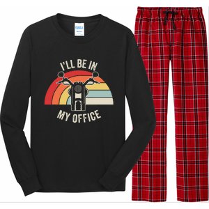 ILl Be In My Office Motorcycle Adventure Retro Long Sleeve Pajama Set