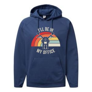 ILl Be In My Office Motorcycle Adventure Retro Performance Fleece Hoodie