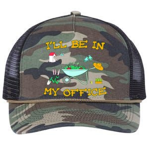 I'll Be In My Office Garden Funny Distressed Gardening Tee Retro Rope Trucker Hat Cap