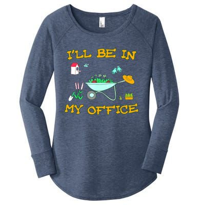 I'll Be In My Office Garden Funny Distressed Gardening Tee Women's Perfect Tri Tunic Long Sleeve Shirt