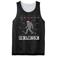 I Believe In Bigfoot Santa Claus Ugly Christmas Sweater Mesh Reversible Basketball Jersey Tank