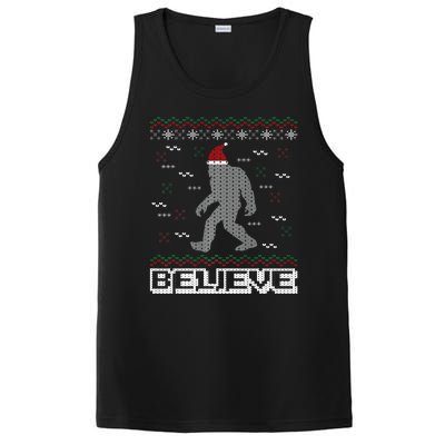 I Believe In Bigfoot Santa Claus Ugly Christmas Sweater PosiCharge Competitor Tank