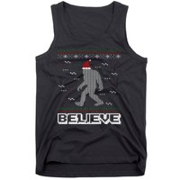 I Believe In Bigfoot Santa Claus Ugly Christmas Sweater Tank Top