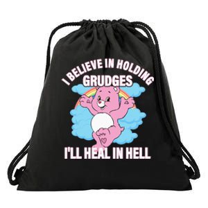 I Believe In Holding Grudges I’ll Heal In Hell Apparel Long Sleeve Drawstring Bag