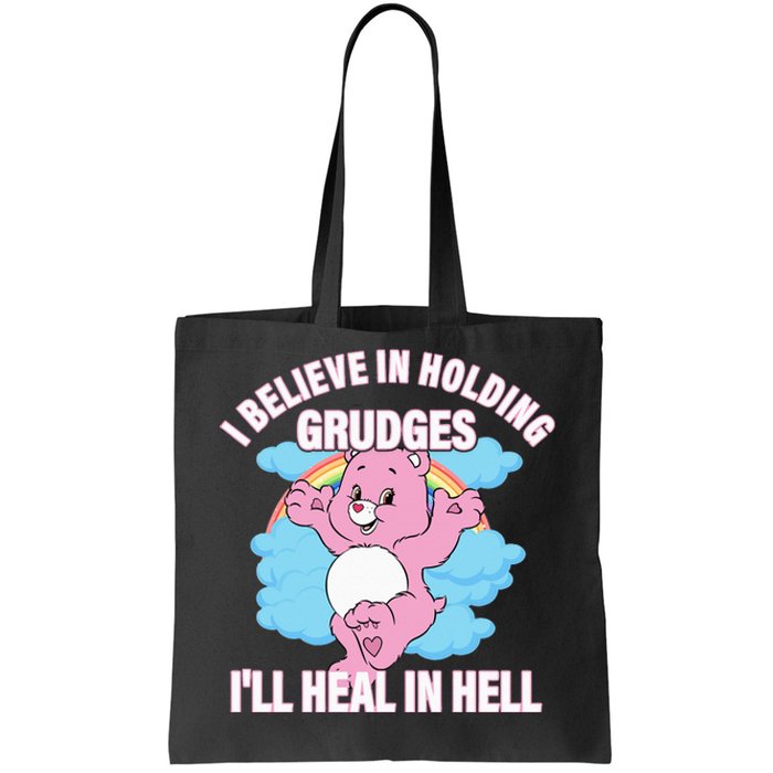 I Believe In Holding Grudges I’ll Heal In Hell Apparel Long Sleeve Tote Bag