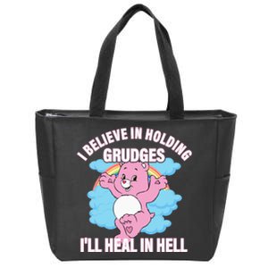 I Believe In Holding Grudges I’ll Heal In Hell Apparel Long Sleeve Zip Tote Bag