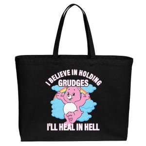 I Believe In Holding Grudges I’ll Heal In Hell Apparel Long Sleeve Cotton Canvas Jumbo Tote