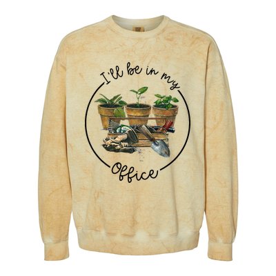 ILl Be In My Office Garden Funny Distressed Gardening Colorblast Crewneck Sweatshirt