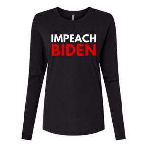 Impeach Biden Womens Cotton Relaxed Long Sleeve T-Shirt