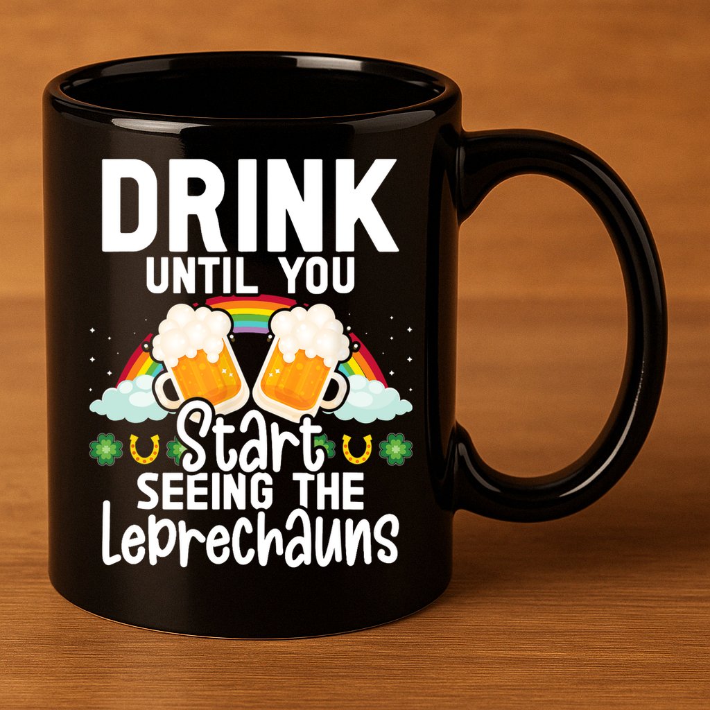 Irish Beer Ireland Flag St. Patricks Day Leprechau 11oz C Handle Ceramic Mug
