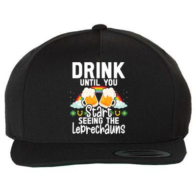 Irish Beer Ireland Flag St. Patricks Day Leprechau Wool Snapback Cap