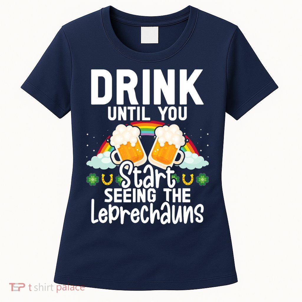 Irish Beer Ireland Flag St. Patricks Day Leprechau Womens T-Shirt