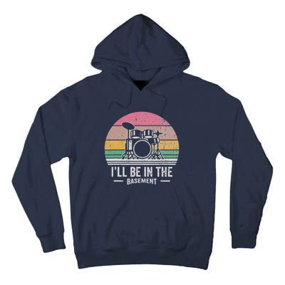 ILl Be In The Basement Drums Retro Tall Hoodie