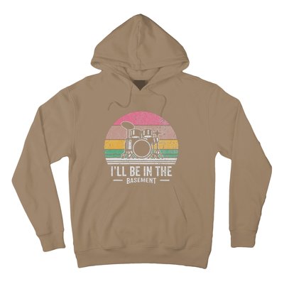 ILl Be In The Basement Drums Retro Hoodie