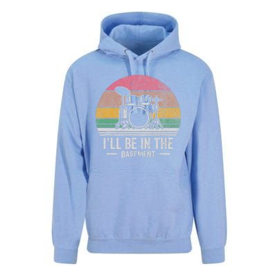 ILl Be In The Basement Drums Retro Unisex Surf Hoodie