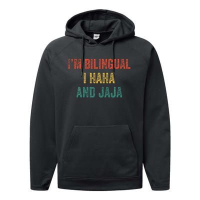 Im Bilingual I Haha And Jaja Funny Spanish Spanglish Teacher Performance Fleece Hoodie