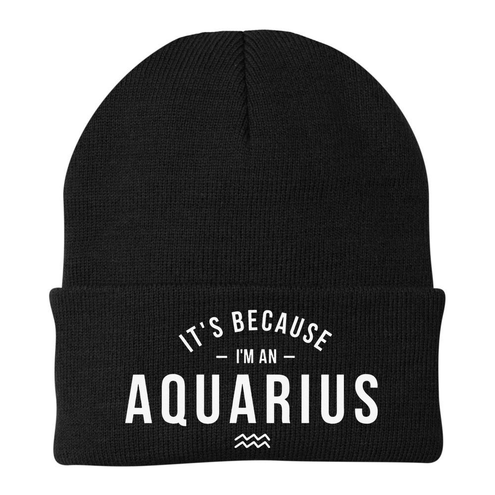 It's Because I'm An Aquarius Zodiac Sign Astrology Beanie