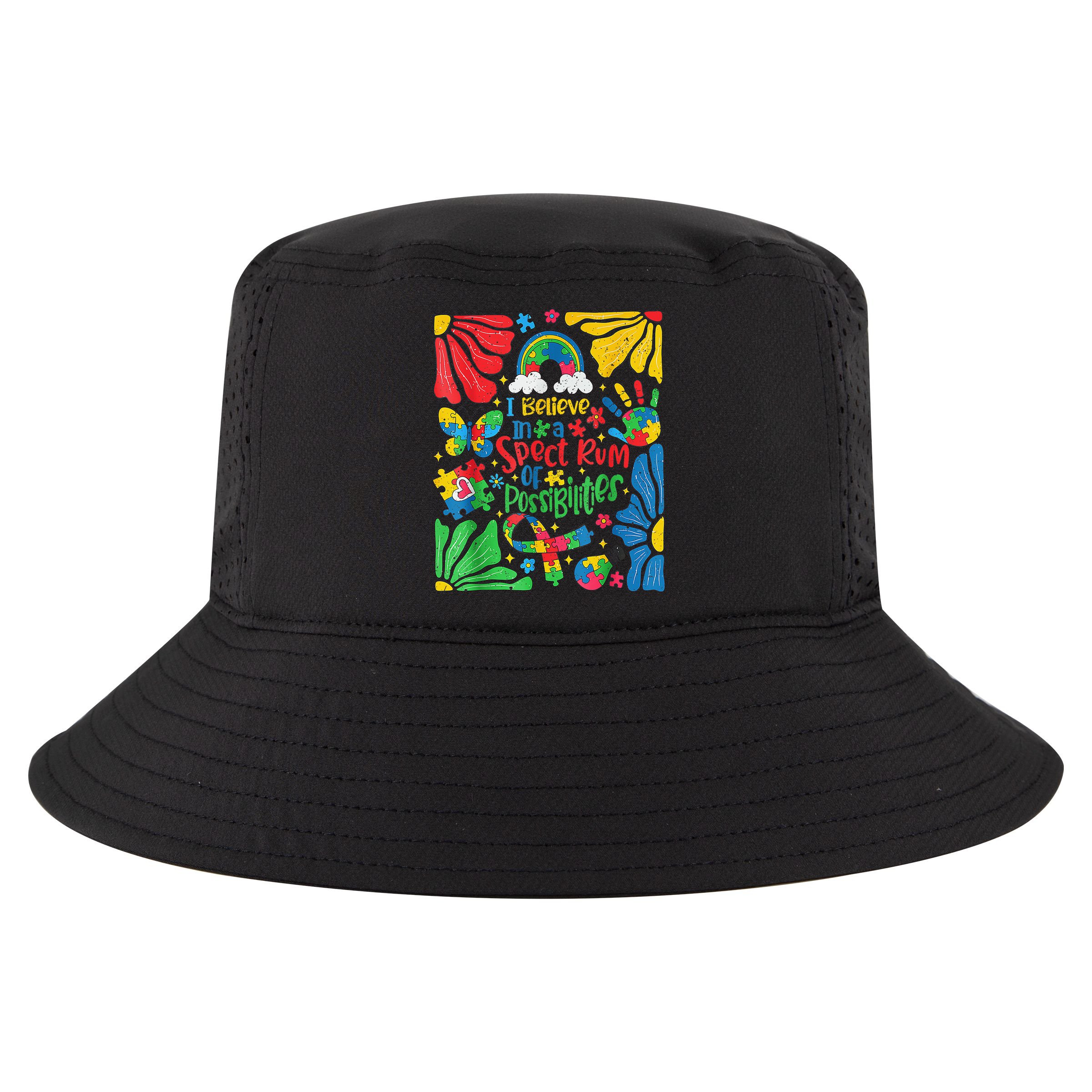 I Believe In A Spectrum Of Possibilities Autism Awareness Cool Comfort Performance Bucket Hat