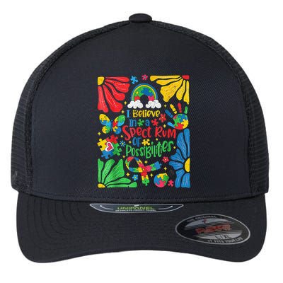 I Believe In A Spectrum Of Possibilities Autism Awareness Flexfit Unipanel Trucker Cap