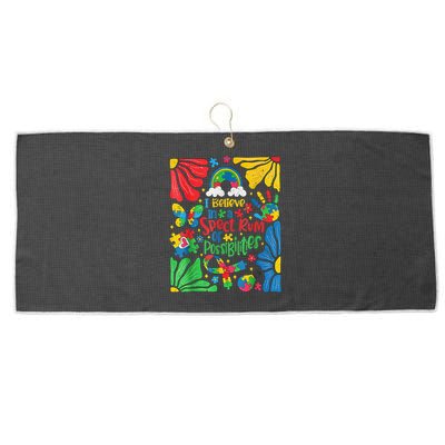 I Believe In A Spectrum Of Possibilities Autism Awareness Large Microfiber Waffle Golf Towel