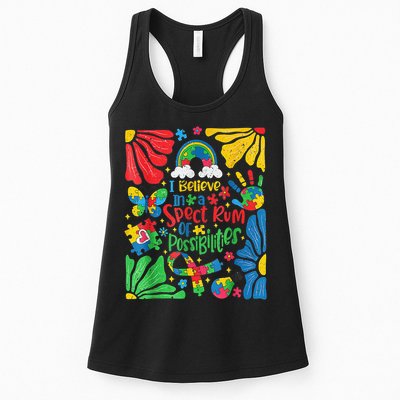 I Believe In A Spectrum Of Possibilities Autism Awareness Womens Tank Top
