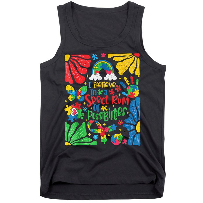 I Believe In A Spectrum Of Possibilities Autism Awareness Tank Top