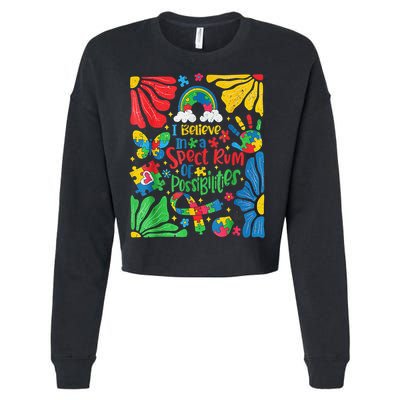 I Believe In A Spectrum Of Possibilities Autism Awareness Cropped Pullover Crew