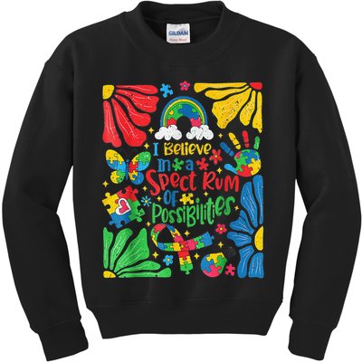 I Believe In A Spectrum Of Possibilities Autism Awareness Kids Sweatshirt