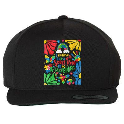 I Believe In A Spectrum Of Possibilities Autism Awareness Wool Snapback Cap