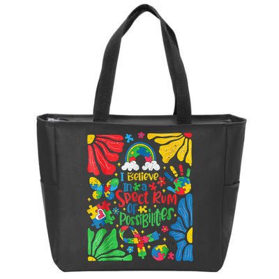 I Believe In A Spectrum Of Possibilities Autism Awareness Zip Tote Bag