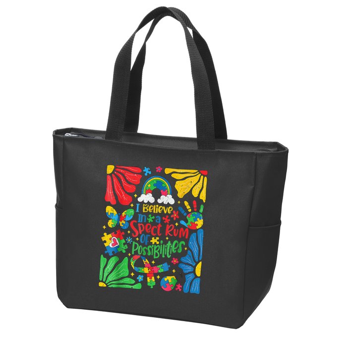 I Believe In A Spectrum Of Possibilities Autism Awareness Zip Tote Bag