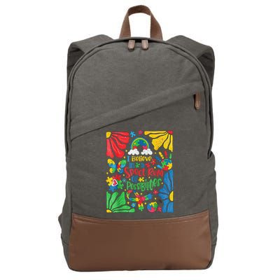 I Believe In A Spectrum Of Possibilities Autism Awareness Cotton Canvas Backpack