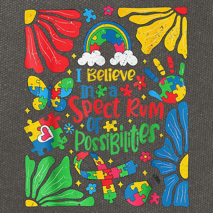 I Believe In A Spectrum Of Possibilities Autism Awareness Cotton Canvas Backpack