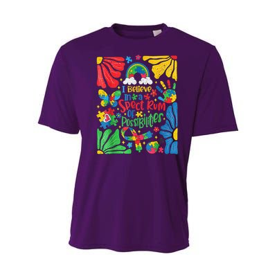 I Believe In A Spectrum Of Possibilities Autism Awareness Youth Performance Sprint T-Shirt
