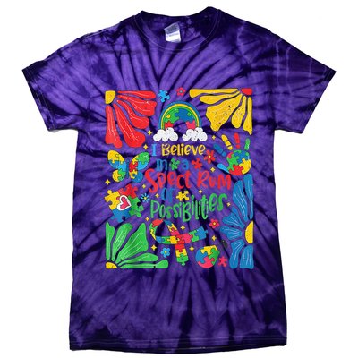 I Believe In A Spectrum Of Possibilities Autism Awareness Tie-Dye T-Shirt