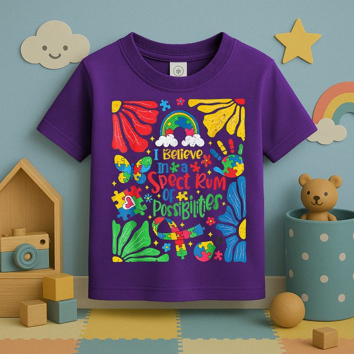 I Believe In A Spectrum Of Possibilities Autism Awareness Toddler T-Shirt