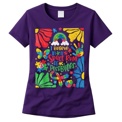 I Believe In A Spectrum Of Possibilities Autism Awareness Womens T-Shirt