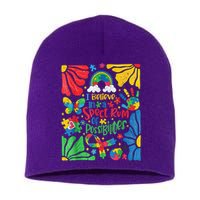 I Believe In A Spectrum Of Possibilities Autism Awareness Short Acrylic Beanie