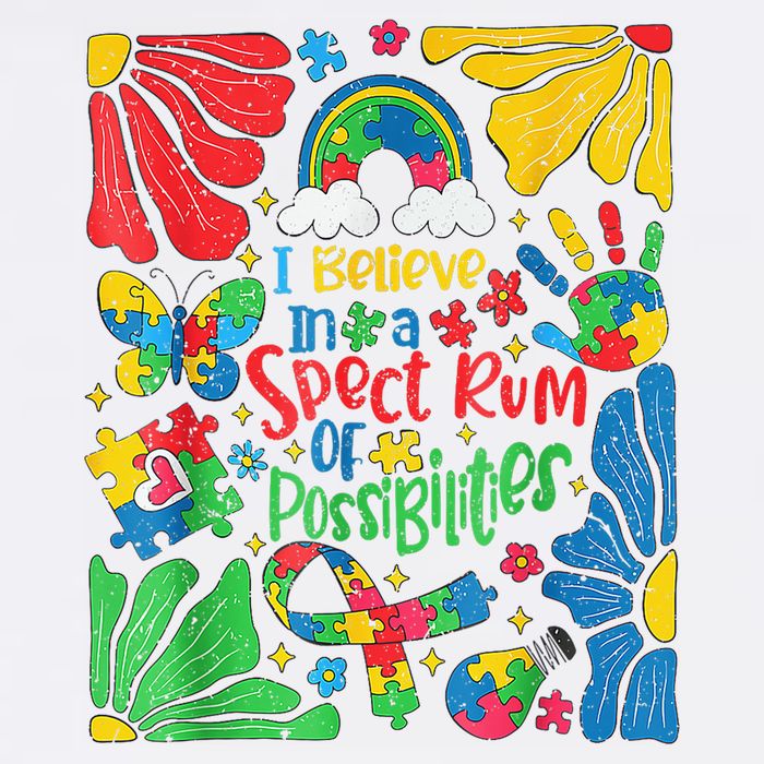 I Believe In A Spectrum Of Possibilities Autism Awareness Garment-Dyed Sweatshirt