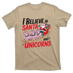 I Believe In Santa And Unicorns Christmas Unicorns Lover T-Shirt