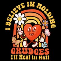 I Believe In Holding Grudges Ill Heal In Hell Rainbow Heart Cooling Performance Crew T-Shirt