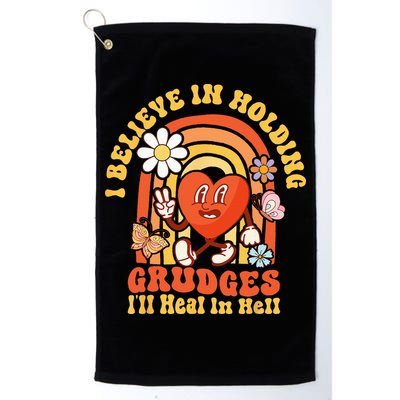 I Believe In Holding Grudges Ill Heal In Hell Rainbow Heart Golf Towel