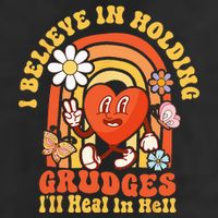 I Believe In Holding Grudges Ill Heal In Hell Rainbow Heart Golf Towel