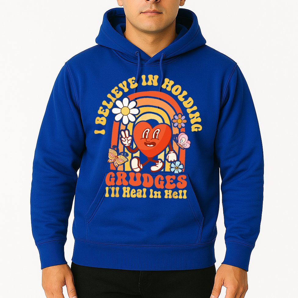 I Believe In Holding Grudges Ill Heal In Hell Rainbow Heart Hoodie