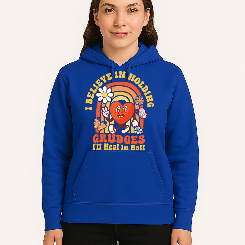 I Believe In Holding Grudges Ill Heal In Hell Rainbow Heart Hoodie