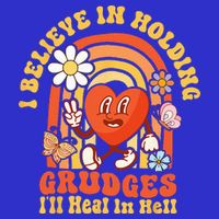 I Believe In Holding Grudges Ill Heal In Hell Rainbow Heart Kids Hoodie