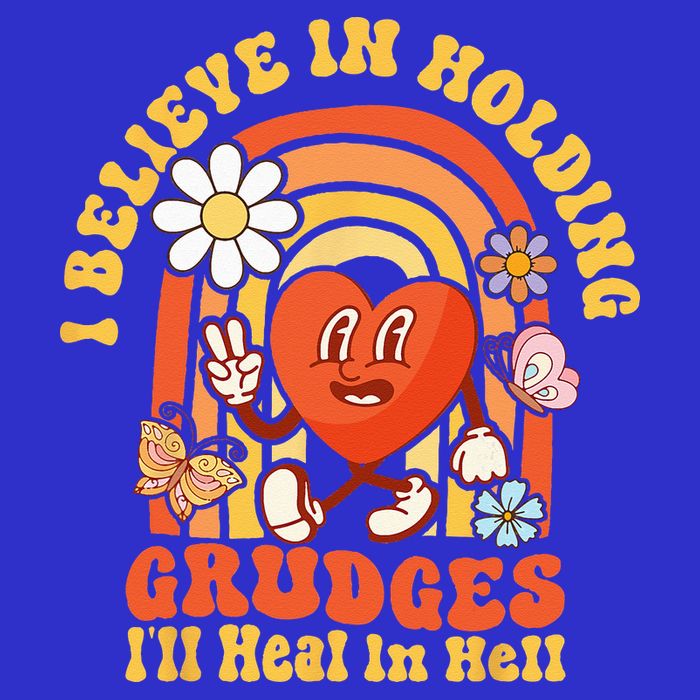 I Believe In Holding Grudges Ill Heal In Hell Rainbow Heart Kids Hoodie