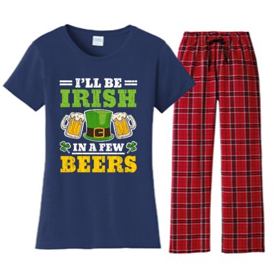 I'll Be Irish In A Few Beers Shenanigan Saint Patrick's Day Women's Flannel Pajama Set