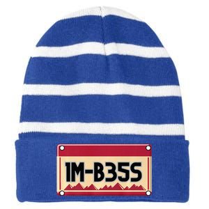 IM Bess Striped Beanie with Solid Band