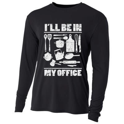 I'll Be In My Office Funny Kitchen Chef Cooking Costume Cooling Performance Long Sleeve Crew